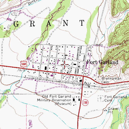 Topographic Map of Fort Garland, CO