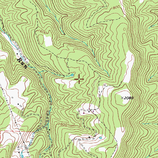 Topographic Map of Milroy District, WV