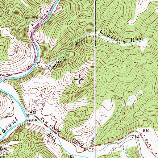 Topographic Map of North District, WV