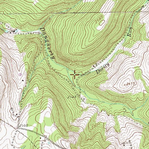 Topographic Map of Portland District (historical), WV
