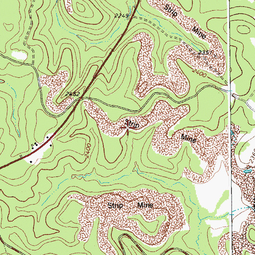 Topographic Map of Roaring Creek District, WV