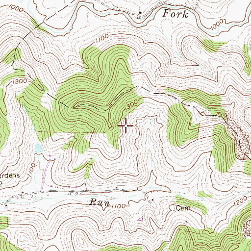 Topographic Map of Southeast District (historical), WV