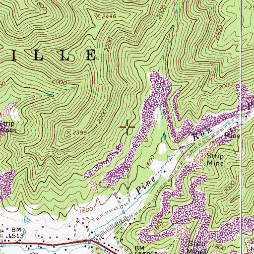 Topographic Map of Summersville District, WV