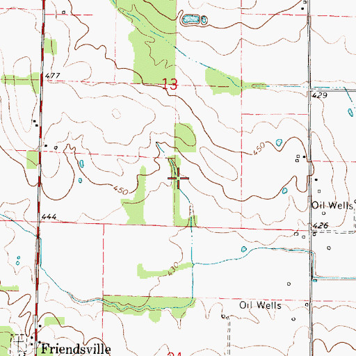 Topographic Map of Friendsville Election Precinct, IL