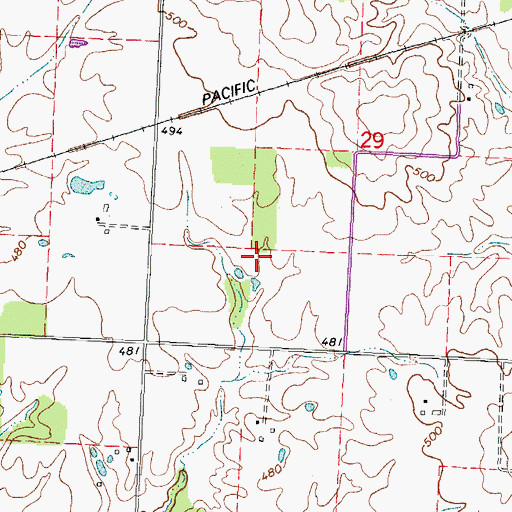 Topographic Map of Pinckneyville Number 4 Election Precinct, IL