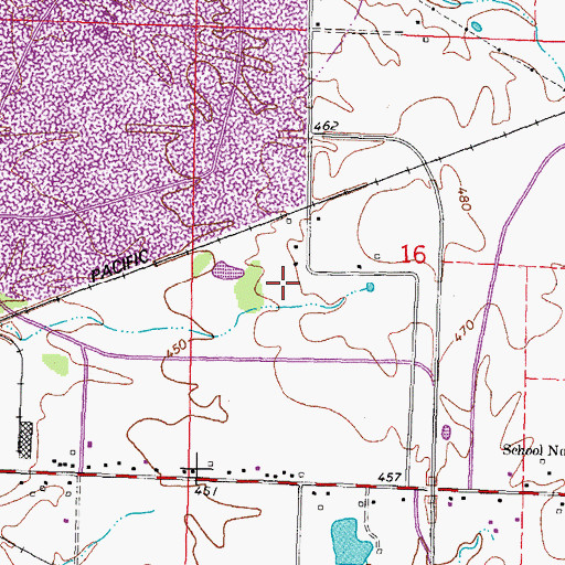 Topographic Map of Pinckneyville Number 7 Election Precinct, IL
