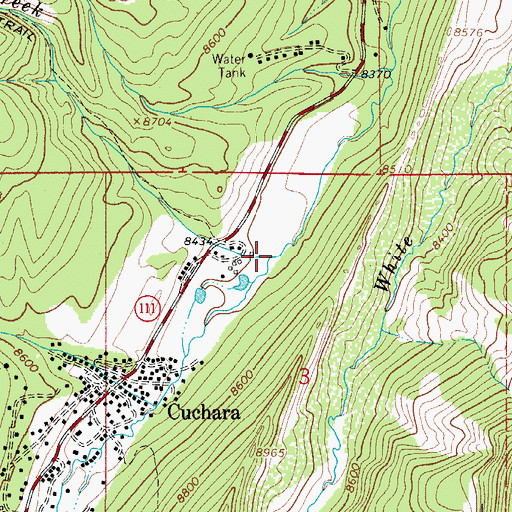 Topographic Map of Bonnett Creek, CO