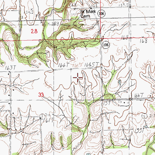 Topographic Map of Winchester Number 3 Election Precinct, IL