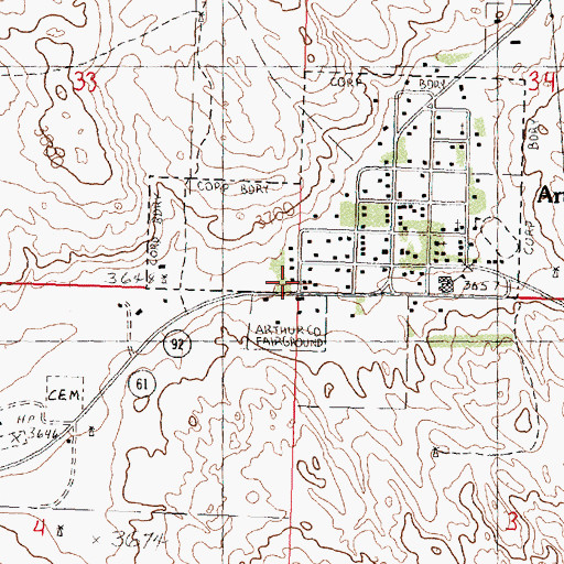 Topographic Map of Arthur Election Precinct, NE