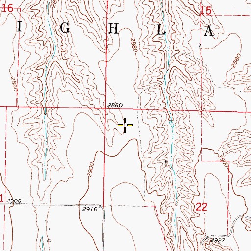 Topographic Map of Highland Election Precinct, NE