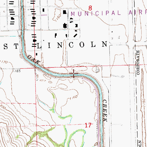 Topographic Map of West Lincoln Election Precinct (historical), NE