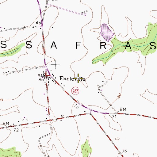 Topographic Map of District 1, Cecilton, MD