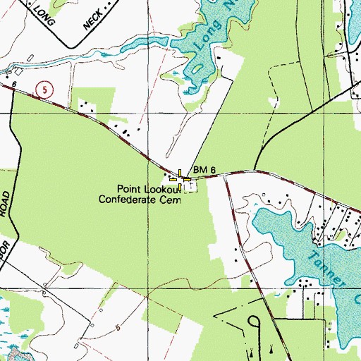Topographic Map of District 1, Saint Inigoes, MD