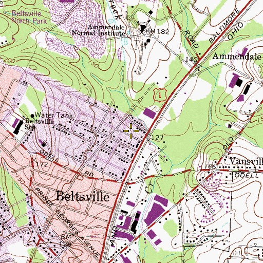 Topographic Map of District 1, Vansville, MD