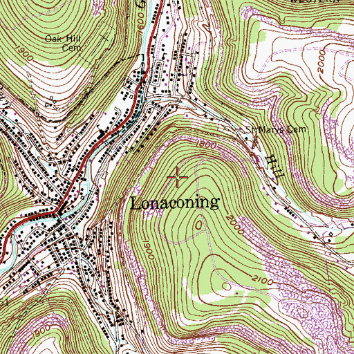 Topographic Map of District 10, Lonaconing, MD