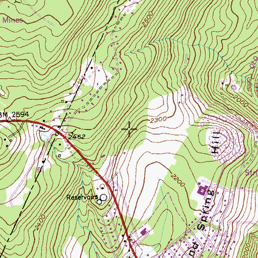 Topographic Map of District 11, West Frostburg, MD