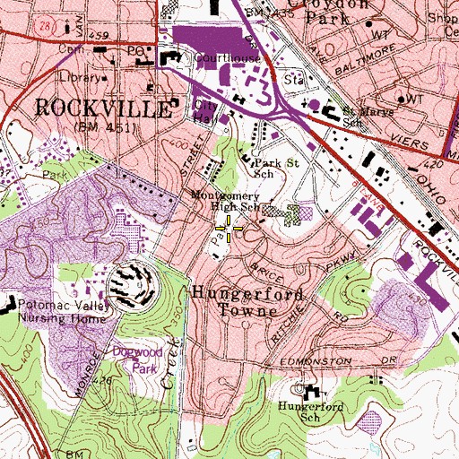 Topographic Map of District 4, MD