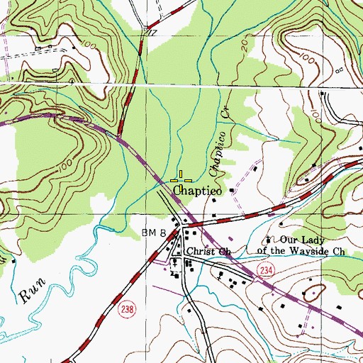 Topographic Map of District 4, Chaptico, MD
