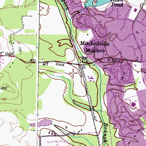 Topographic Map of District 7, Queen Anne, MD