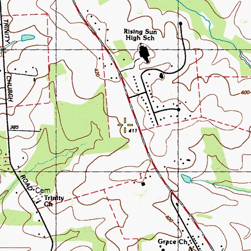 Topographic Map of District 9, Calvert, MD