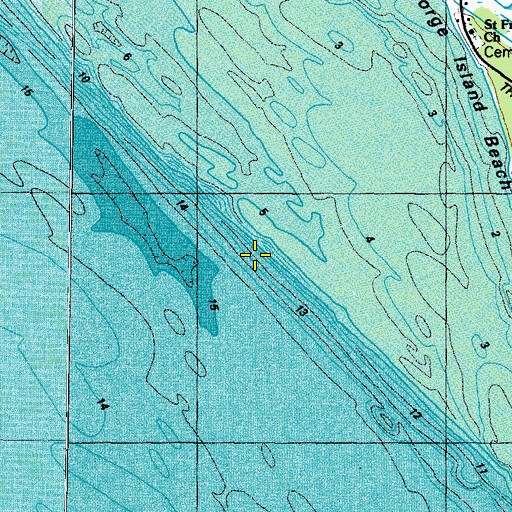 Topographic Map of District 9, Saint George Island, MD