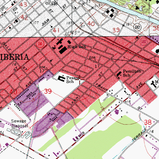 Topographic Map of Parish Governing Authority District 4, LA
