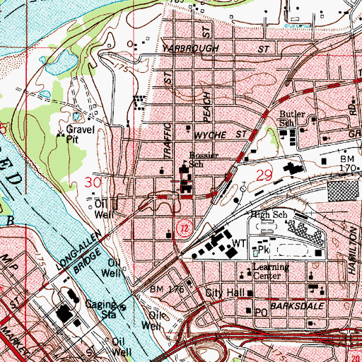 Topographic Map of Parish Governing Authority District 7, LA