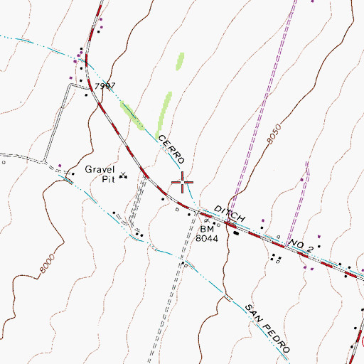 Topographic Map of Cerro Ditch Number 2, CO