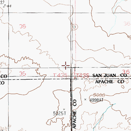 Topographic Map of Colorado Plateau, UT