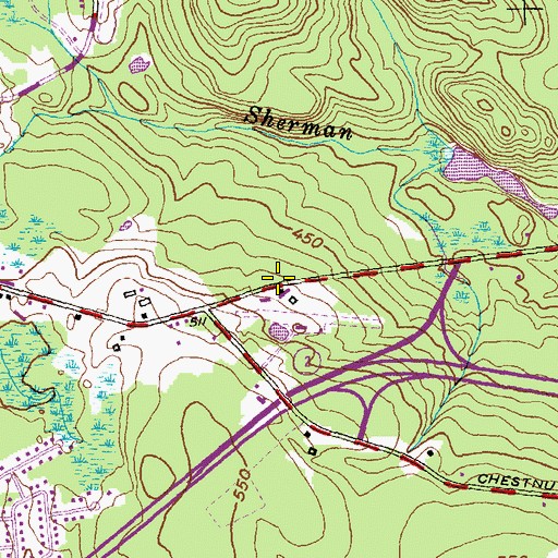 Topographic Map of Bacon Academy, CT