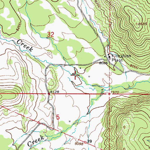 Topographic Map of Brown Creek, CO