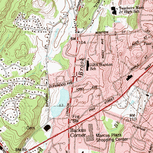 Topographic Map of Beth Jacob Synagogue, CT