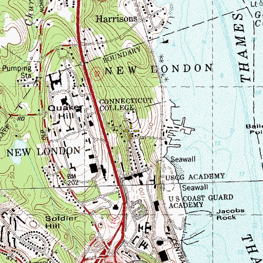 Topographic Map of Billard Hall, CT