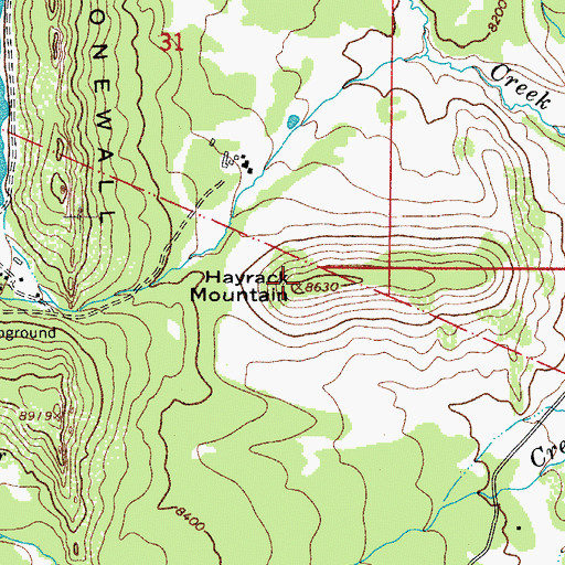 Topographic Map of Hayrack Mountain, CO