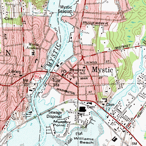 Topographic Map of First United Methodist Church, CT