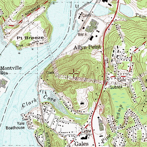 Topographic Map of Fort Decatur (historical), CT