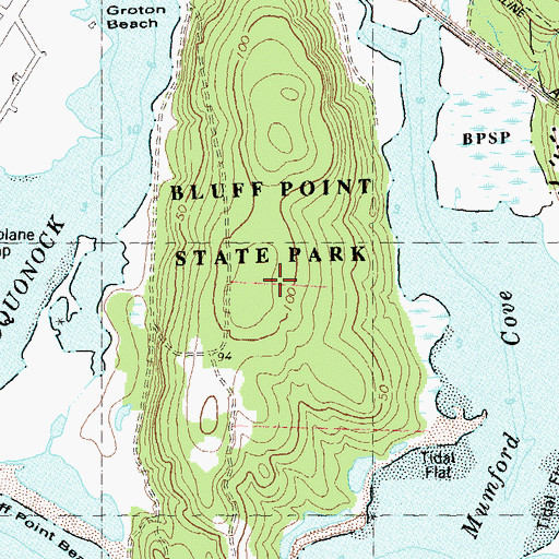 Topographic Map of Gardiner Point, CT