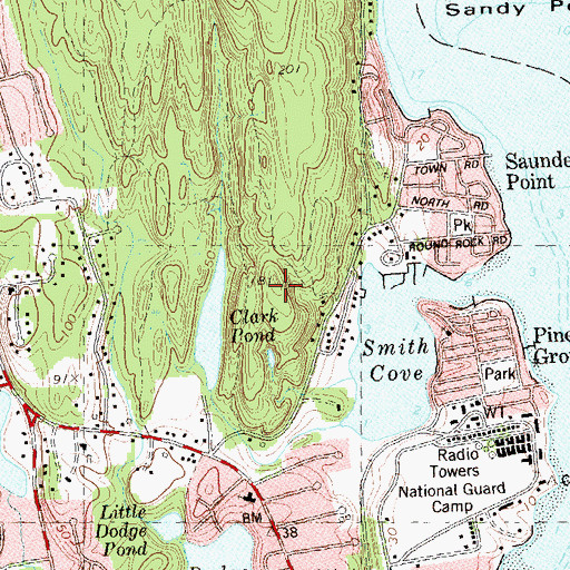 Topographic Map of Green Hill, CT