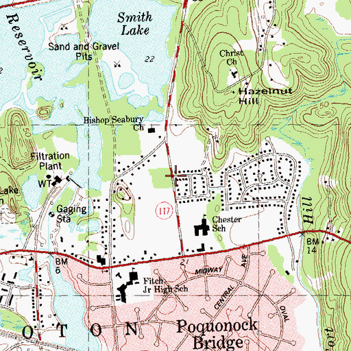 Topographic Map of Groton Senior Center, CT