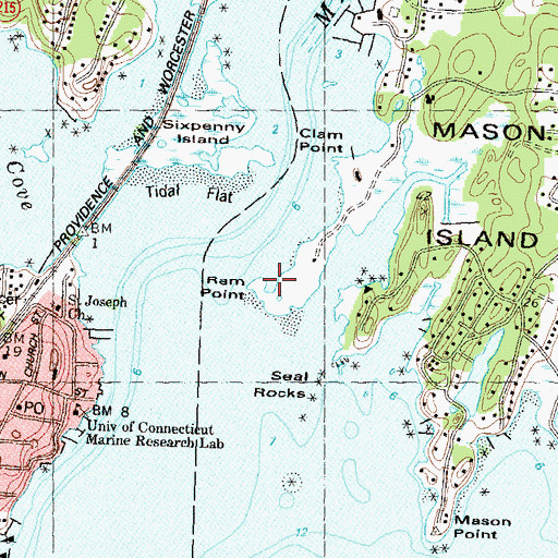 Topographic Map of Lobster Cove, CT