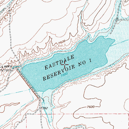 Topographic Map of Eastdale Reservoir Number 1, CO