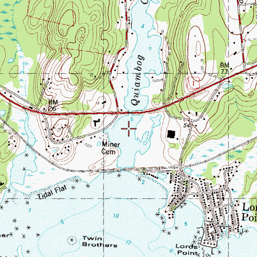 Topographic Map of Mine Cove, CT