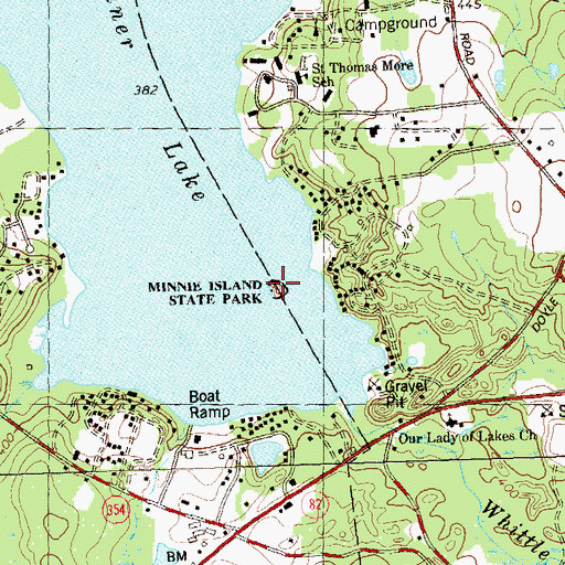 Topographic Map of Minnie Island State Park, CT