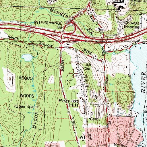 Topographic Map of Mystic Ridge Subdivision Park, CT