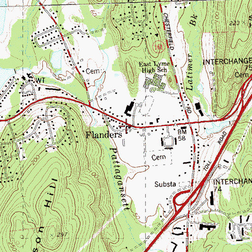 Topographic Map of Saint Matthias Church, CT