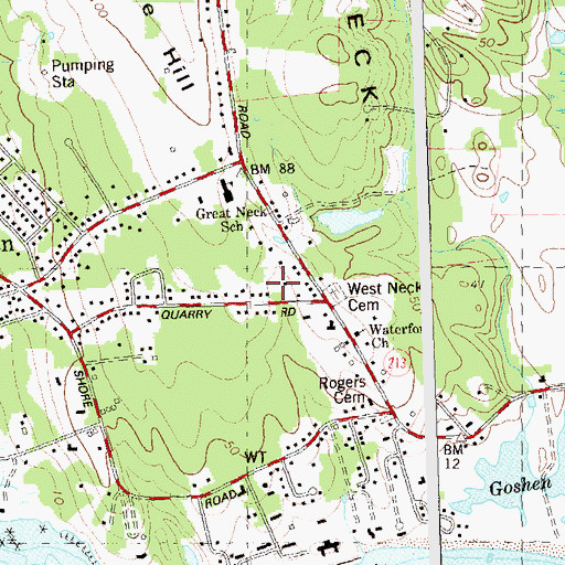 Topographic Map of Seventh Day Baptist Church, CT
