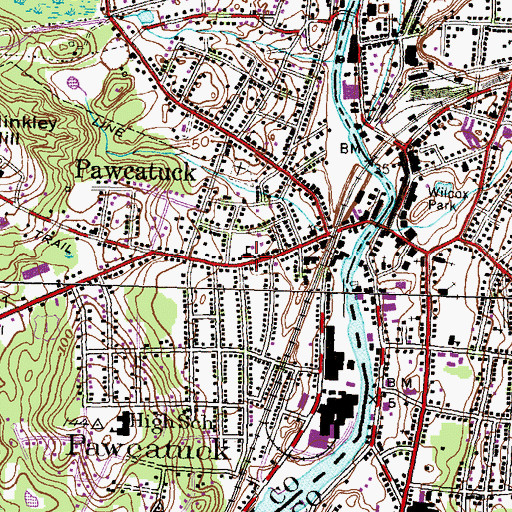 Topographic Map of West Broad Street School, CT