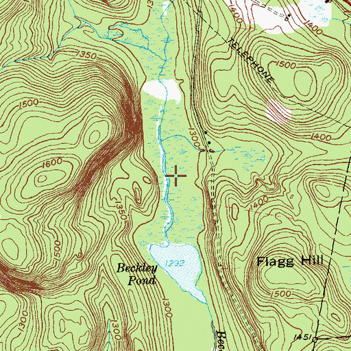 Topographic Map of Beckley Bog, CT
