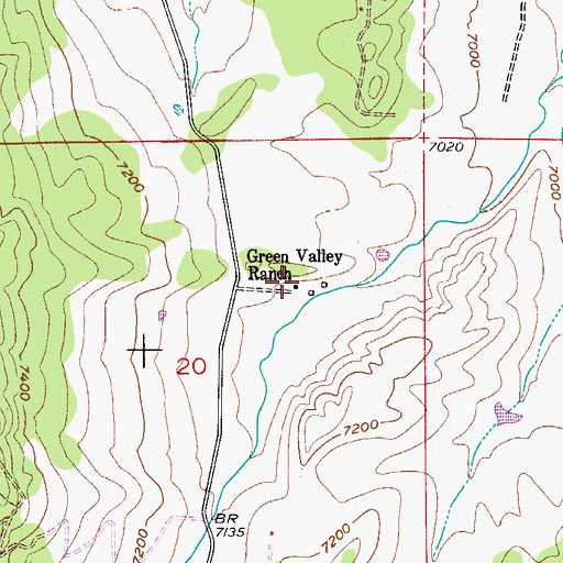 Topographic Map of Green Valley Ranch, CO