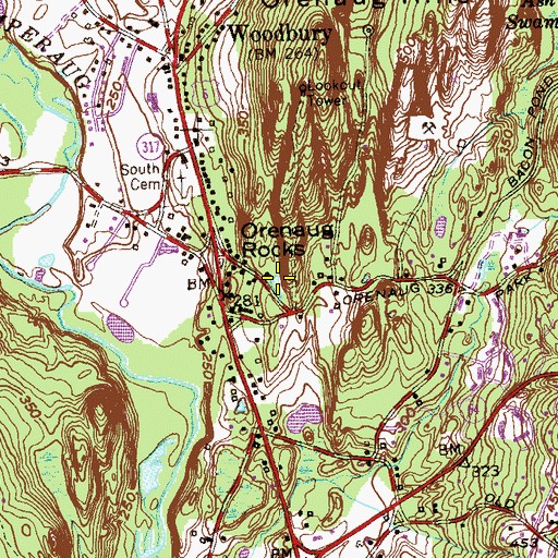 Topographic Map of Crystal Lake, CT